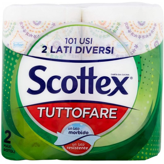 Scottex Carta da Cucina, Tuttofare, 101 Usi, 2 Lati Diversi 2 maxi rotoli